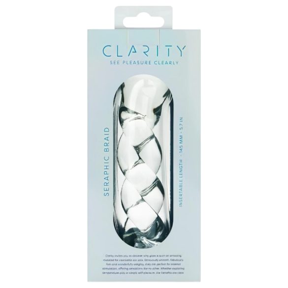 Clarity - Glasdildo mit Flechtmuster (transparent)