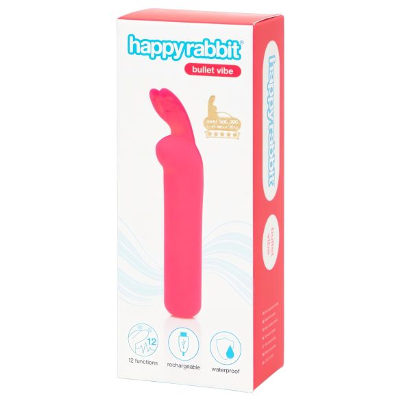 Happyrabbit Bullet - wiederaufladbarer, häschenförmiger Stabvibrator (pink)
