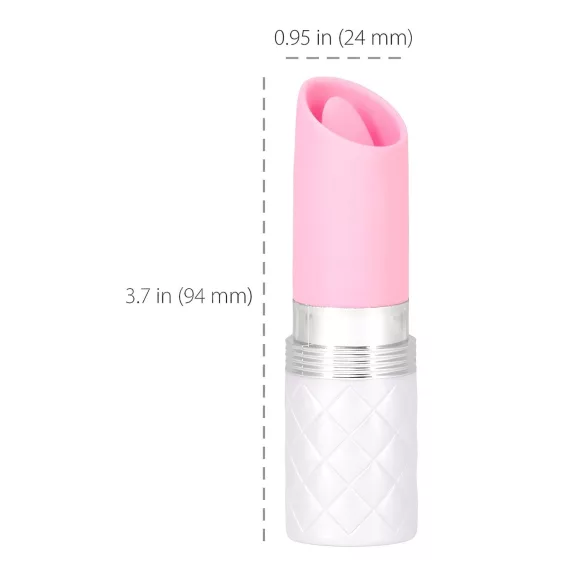 Pillow Talk Lusty - wiederaufladbarer Stabvibrator mit Zunge (weiß-pink)