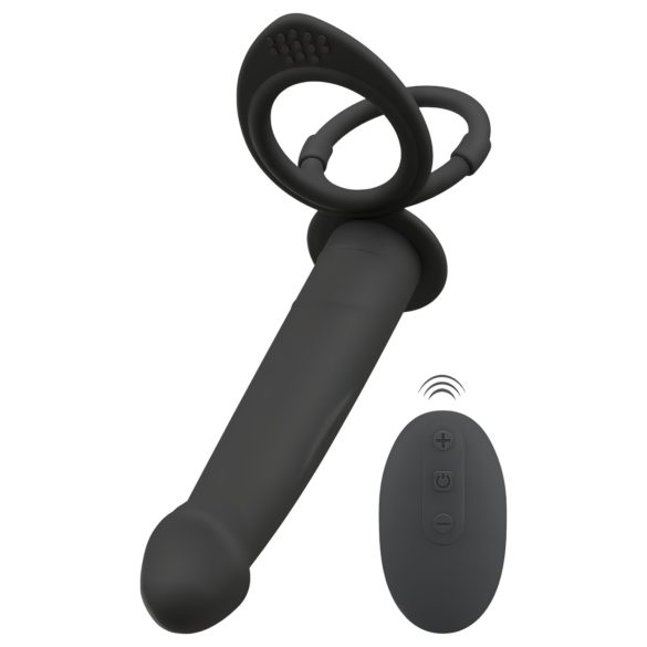Black Velvet Double F - Analdildo mit Gurt (schwarz)