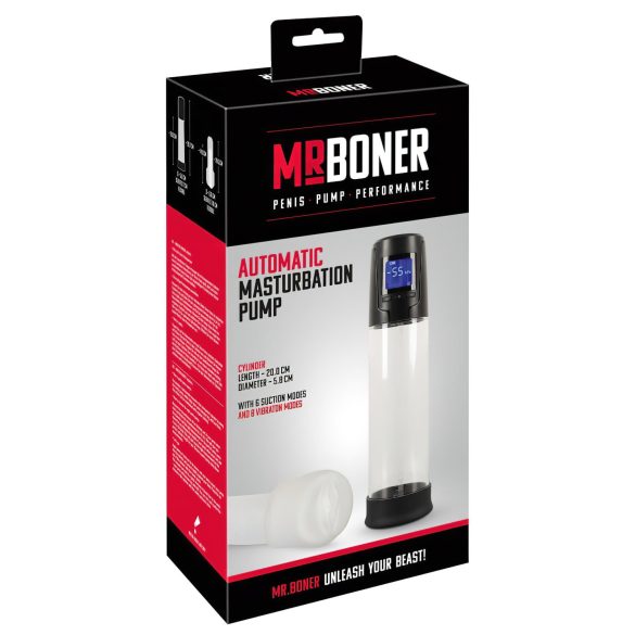 Mister Boner - Akku-Penis-Pumpe, automatisch (schwarz-klar)