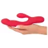 Smile Thumping Rabbit - Roter Akkuvibrator mit 3 Motoren