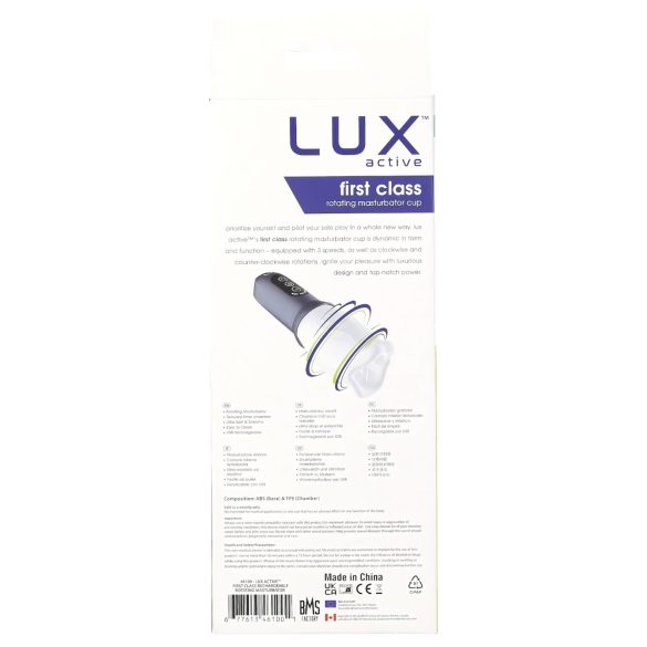 LUX Active First Class - Drehkopf-Masturbator (weiß-grau)