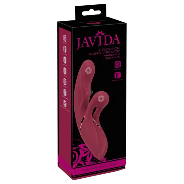 Javida 2 Funktion Rabbit - Akku Klitoris-Vibrator (Rot)