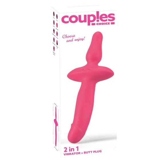 Couples Choice - 2in1 Vibrator und Analplug (pink)