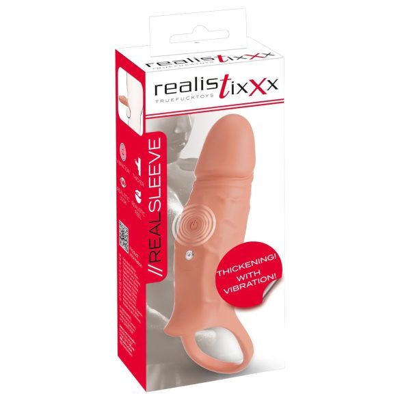 Realistixxx - Vibrations-Penismanschette mit Stimulationsring (natur)