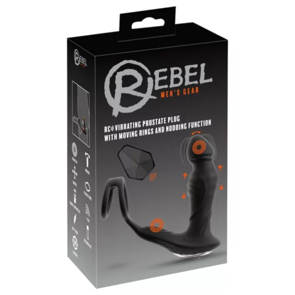 Rebel - Schub-Prostatavibrator (schwarz)