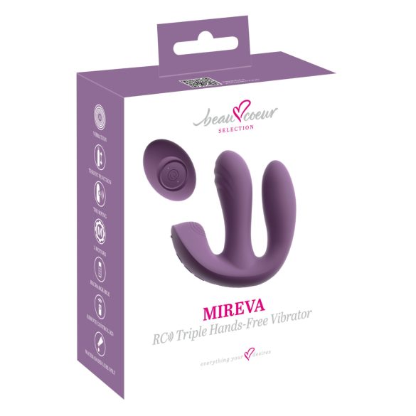 Beau Coeur Mireva - Dreifacharmiger, ferngesteuerter Vibrator (lila)