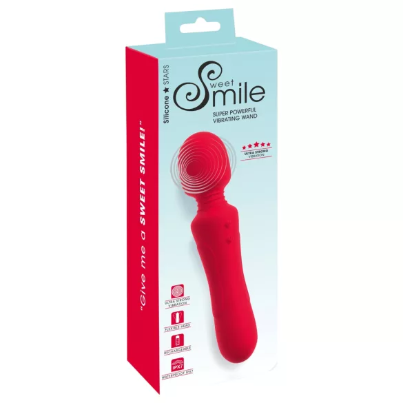 Sweet Smile - Akku-betriebener, wasserfester Wand-Vibrator (rot)