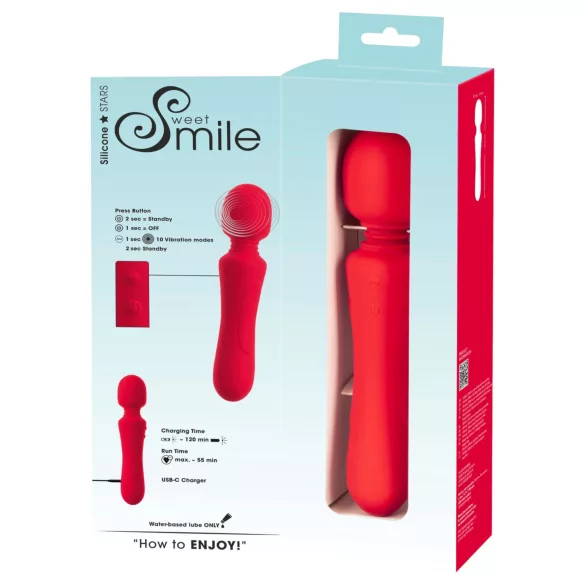 Sweet Smile - Akku-betriebener, wasserfester Wand-Vibrator (rot)