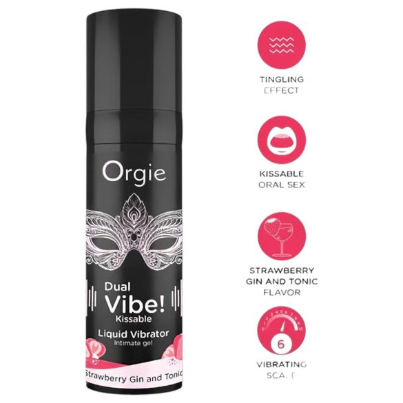 Orgie Dual Vibe - Unisex Flüssigvibrator - Erdbeere - Gin Tonic (15ml)