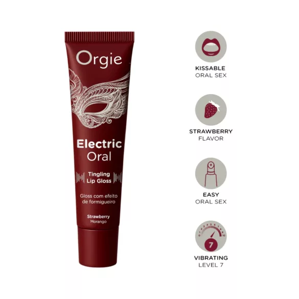 Orgie Electric Oral - kribbelnd wirkender Lipgloss - Erdbeere (10 ml)