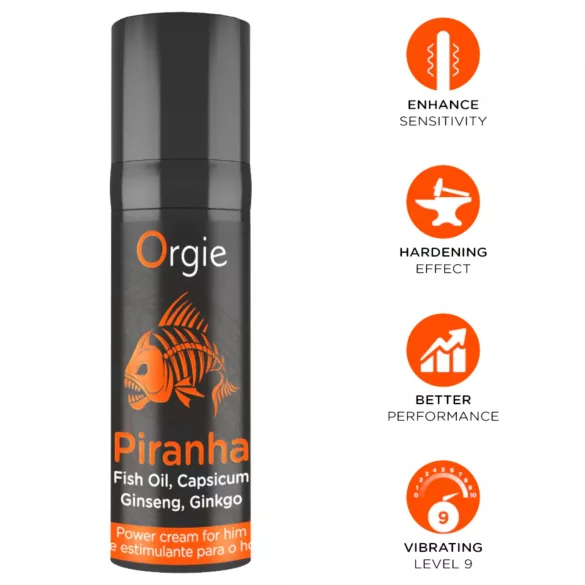 Orgie Piranha Power Cream - Stimulierende Potenzcreme für Männer (15 ml)