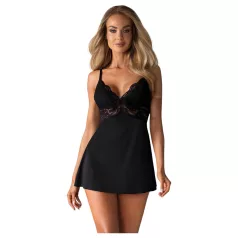 Obsessive - Spitzen-Babydoll und Tanga (schwarz) - L/XL