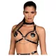 Obsessive A740 - schwarzes Halsband-Körpergeschirr-Oberteil (S-L)