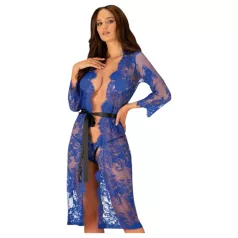 Obsessive Cobaltess - Spitze Morgenmantel (blau) - L/XL