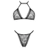 Obsessive Xenita - Transparenter BH-Set mit Muster (Grau) - L/XL
