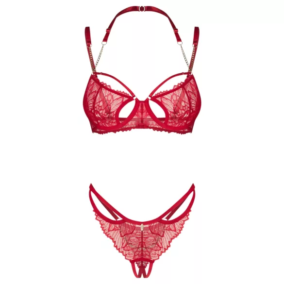 Obsessive Matildea - Spitze BH-Set (Rot) - L/XL