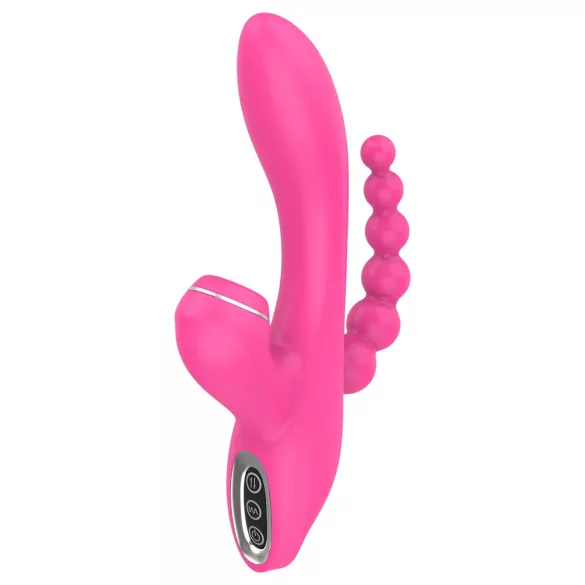 Erospace Sweet Play - G-Punkt-Vibrator mit Analsonde und Saugfunktion (rosa)
