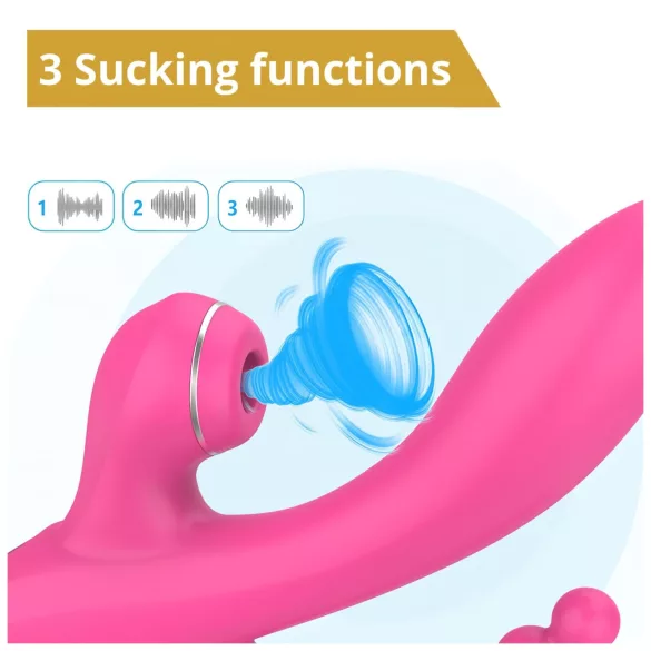 Erospace Sweet Play - G-Punkt-Vibrator mit Analsonde und Saugfunktion (rosa)