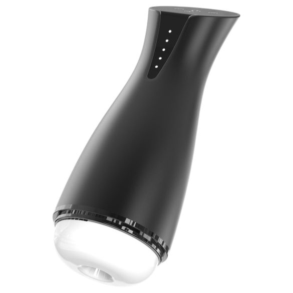 Men's Play - saugend vibrierender Masturbator mit Wärmefunktion (schwarz)