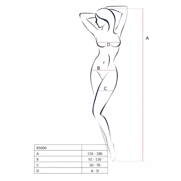 Passion BS006 - Straps-Bodystocking offen (schwarz) - S-L