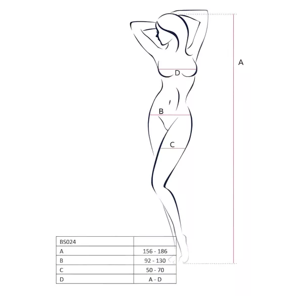 Passion BS024 - Netz-Set mit Herzmuster (Weiß) - S-L