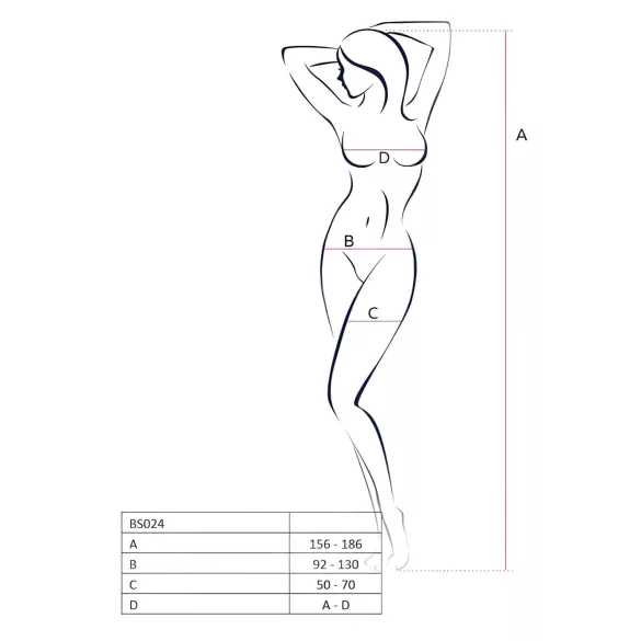 Passion BS024 - Netz-Set mit Herzmuster (Weiß) - S-L