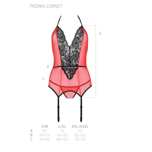 Passion Peonia - Top & String (rot) - L/XL