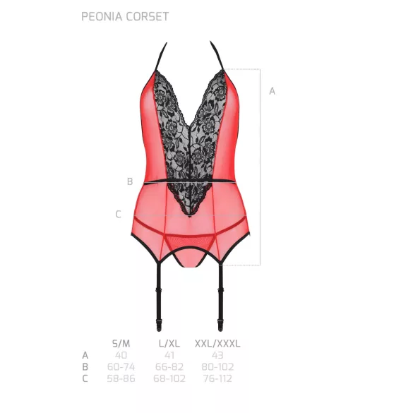 Passion Peonia - Top & String (rot)
