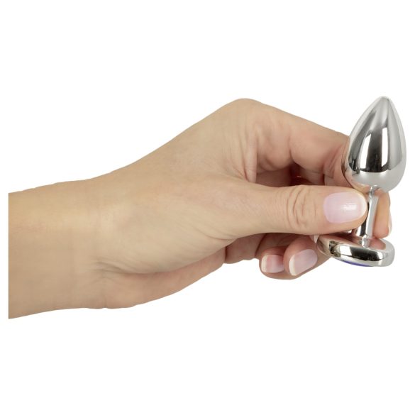 Magic Shiver - Metall Analplug mit blauem Stein