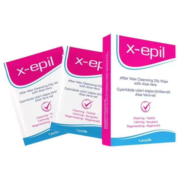 X-Epil - Öl-Tücher nach dem Wachsen Aloe Vera (4 Stk.)