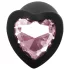 Sunfo - Silikon Analplug Herzschmuck (Schwarz-Pink)