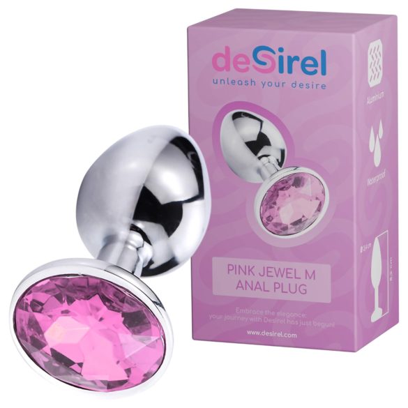 Desirel Pink Jewel M - Anal-Plug (Silber-Rosa)