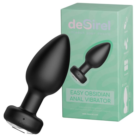 Desirel Easy Obsidian - Akku Analdildo mit Fernbedienung (Schwarz)