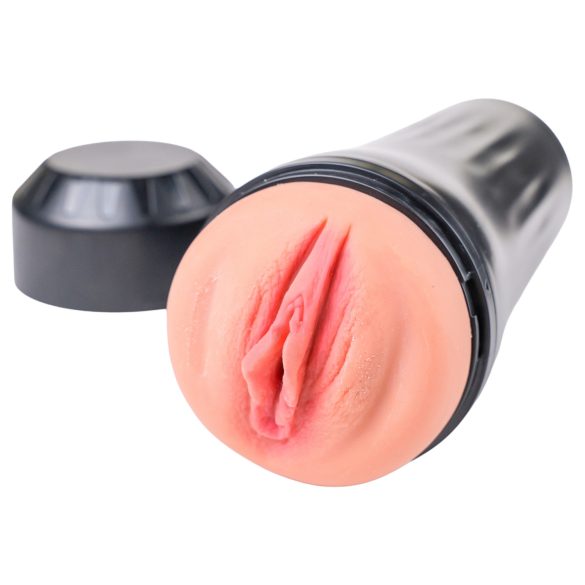 Desirel True Touch - realistische vibrierende Liebesvagina (natur-schwarz)