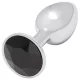 Sunfo - Metall Analplug mit schwarzem Stein (Silber)