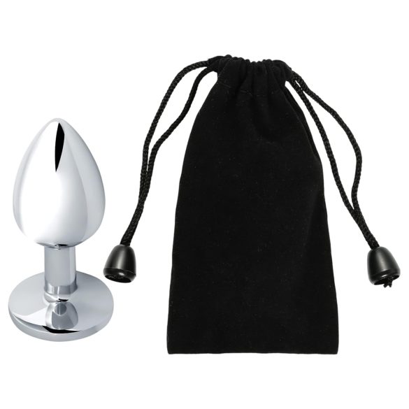 Sunfo - Metall Analplug mit rosa Stein (silber)