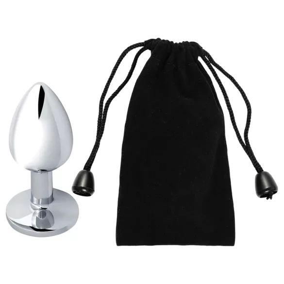 Sunfo - Metall-Analplug mit blauem Stein (silber)