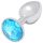 Sunfo - Metall Analplug mit hellblauem Stein (Silber)