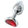 Sunfo - Metall-Analplug mit herzförmigem rotem Stein (silber)