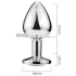 Sunfo - Metall Anal Plug mit Herzförmigem Rosa Stein (Silber)