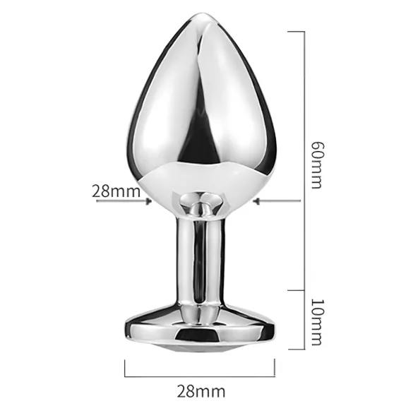 Sunfo - Metall Analplug mit herzförmigem dunkelviolettem Stein (silber)