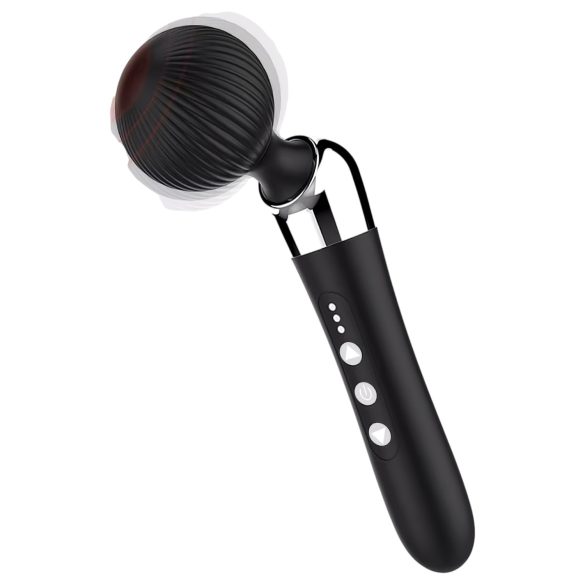 Gekrümmter, akkubetriebener Massage-Vibrator (schwarz)