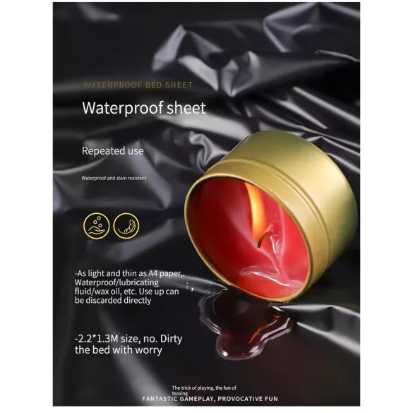 Wasser- und ölbeständiges Sexlaken - 220x130 cm (schwarz)