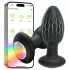 Desirel - Vibrations-Analplug mit farbwechselnder LED-Beleuchtung - app-gesteuert, 10 Vibrationsmodi (schwarz)