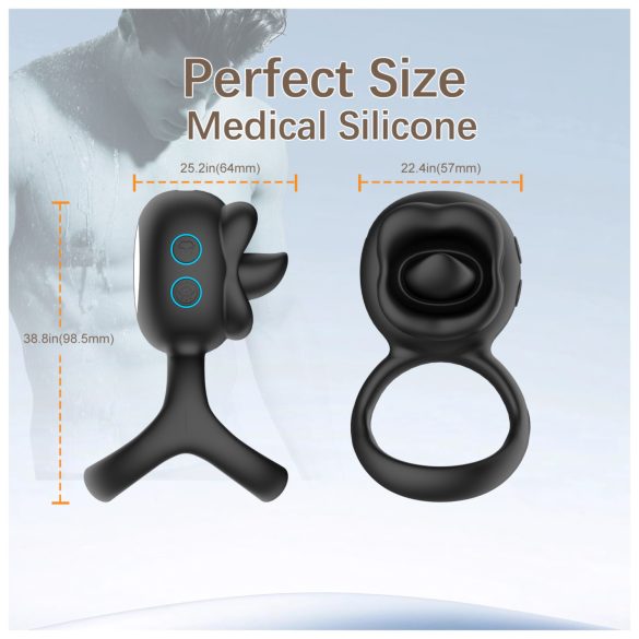 Biu-Biu - Penisring und klitorale Vibratorlecker (schwarz)