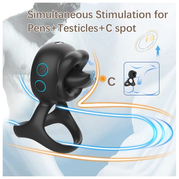 Biu-Biu - Penisring und klitorale Vibratorlecker (schwarz)