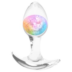 NS Novelties - transparenter Analplug - S (Regenbogen)