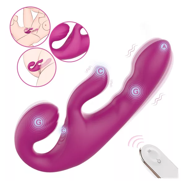 SEX HD Co-op Bliss - Aufziehvibrator mit Klitorisarm (Lila)